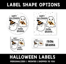 Cute Ghost Personalized Halloween Stickers  Kids Halloween Favor Stickers