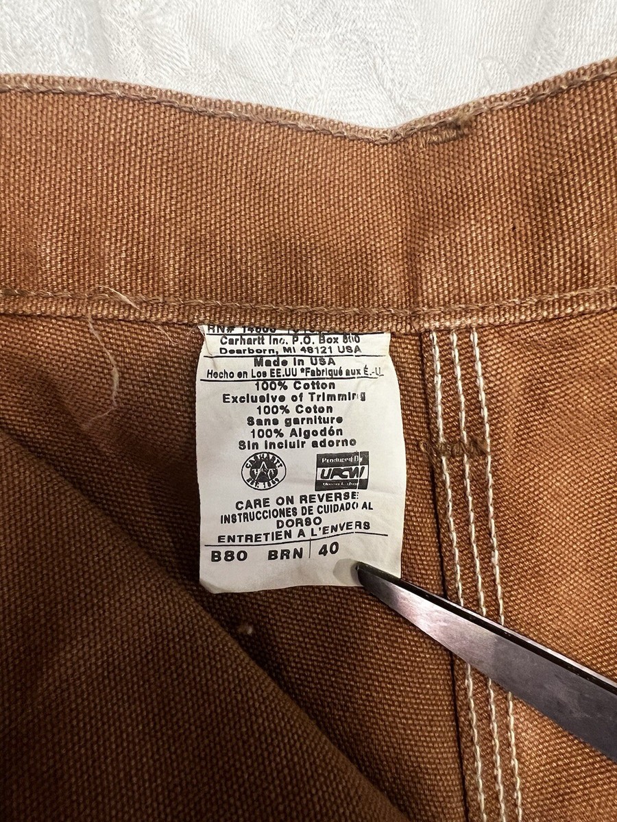 NWT VTG 90s Carhartt B80 Double Knee Brown Workwear Carpenter