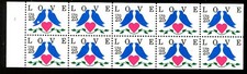 US Pane #2441a 25c Love, Love Birds  Not Folded P #1211,244100