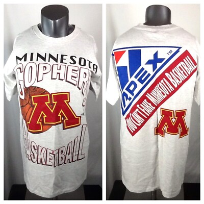 New! Vintage Minnesota Gophers Basketball T Shirt (Med) Apex One Big Graphic