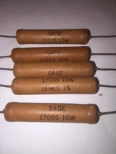 SAGE 5 Pack  169K  10 Watt 1% Tolerance Resistors. Sage 1700S