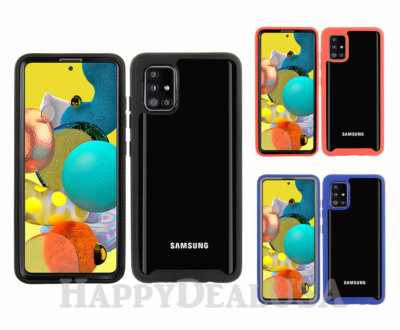 For Samsung Galaxy A51 5G Dual Layer ShockProof Armor Cover Case w/Clear  Back