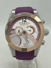 Mulco Gravity Women's Purple Chronograph Two-Tone SWISS Watch MW5-3799-523 46mm