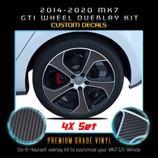 For 2014-2020 Mk7 Gti Wheel Rims Overlay Wrap Decal - Matte Carbon Fiber Vinyl