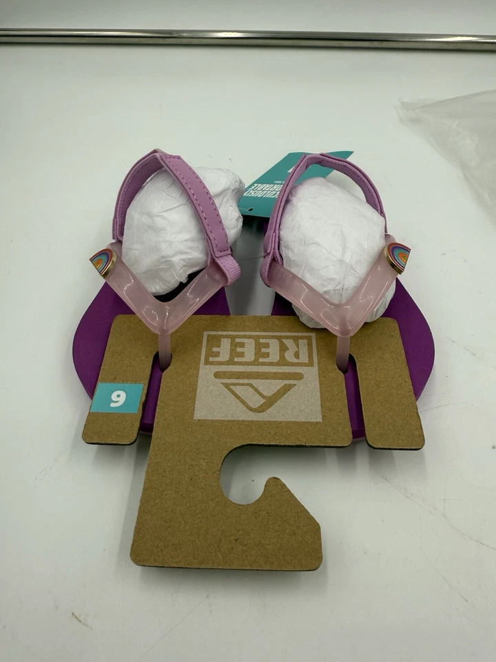 NUEVO REEF Niño Pequeño/Niño Pequeño Encantador Chanclas Zapatos Púrpura Talla Niño Pequeño 6 Nuevo con Etiquetas Foto 4 de 4