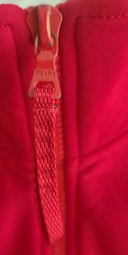 Prada Vintage 1/4 Zippered Sweatshirt Red/white Stripes. - Picture 2 of 9