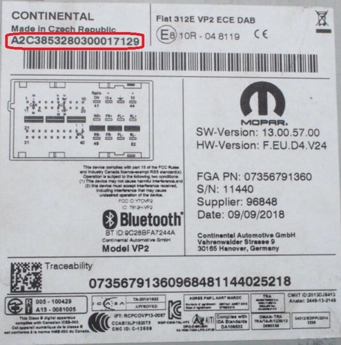 Uconnect radio code Online Service for FIAT Alfa Romeo Citroen Renault