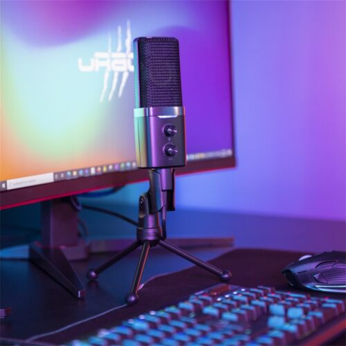 uRage Streaming Gaming Mikrofon Stream 900 HD Tischstand HD USB LED Mic Schwarz - Bild 4 von 6
