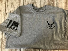  Air Force Military T-shirt With DD-214 Alumni USAF Chest Logo 113