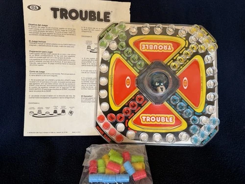Pop-O-Matic Trouble Board Game by Ideal Vintage Complete 1980