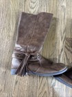JUSTICE FOR GIRLS Western Brown Leather Tall Riding Boots SIZE 7 — photo 3