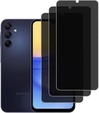 [3 Pack Privacy Screen Protector for Samsung Galaxy A15 5G, 9H Black 