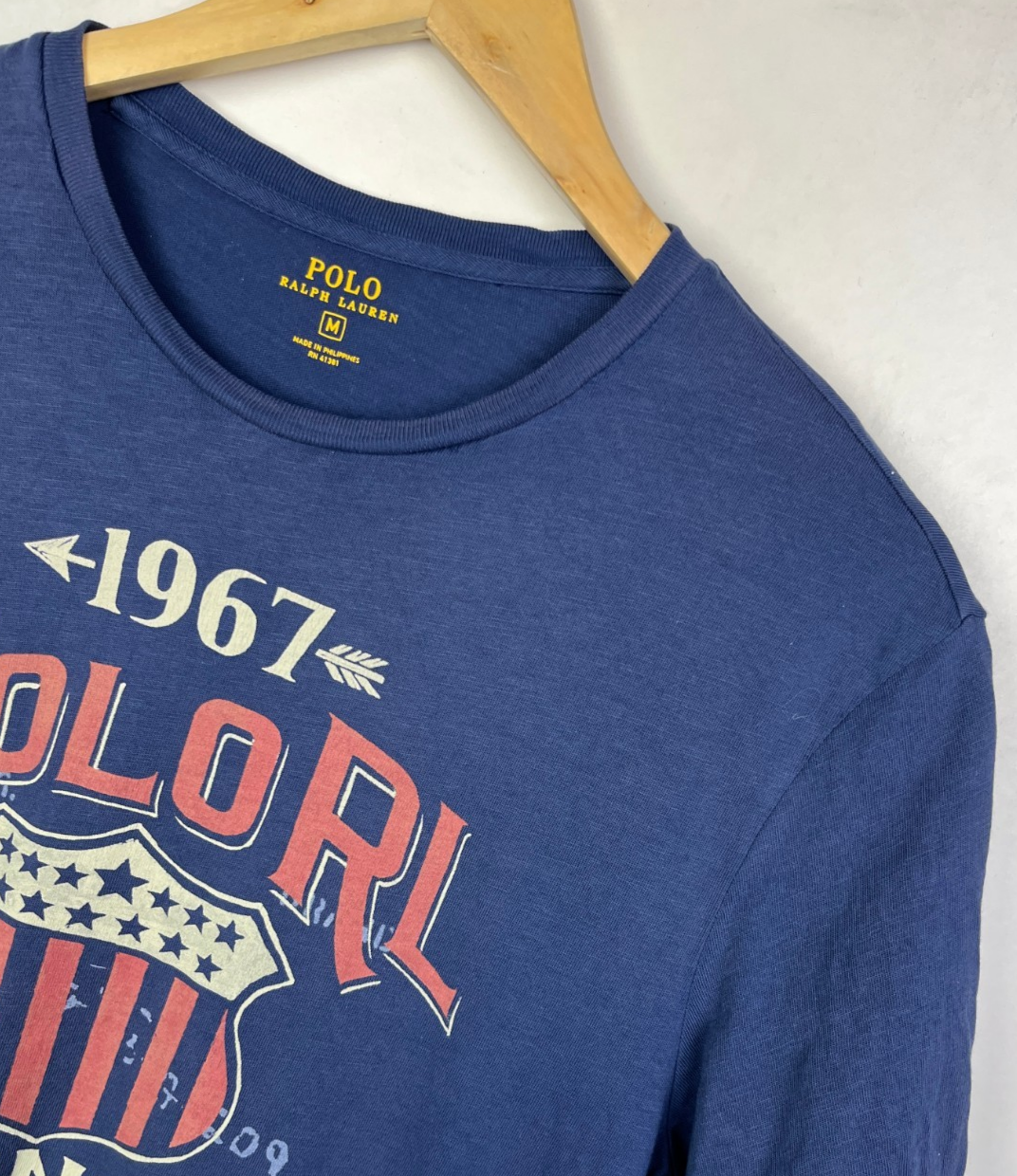 POLO RALPH LAUREN T-SHIRT Size Medium Men's Crew Neck Slim Fit Dark Blue