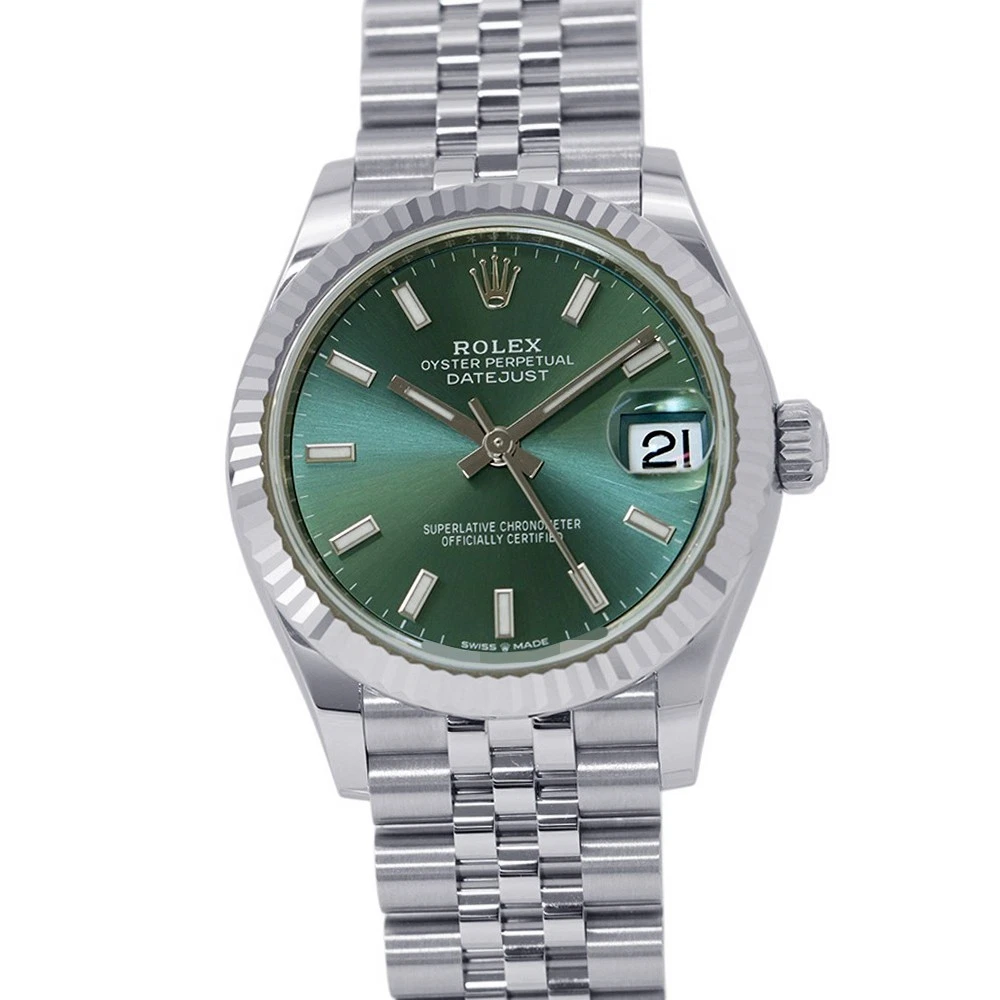 Rolex — ROLEX Datejust 31mm Stainless Steel 18K White Gold Mint Green Dial 278274