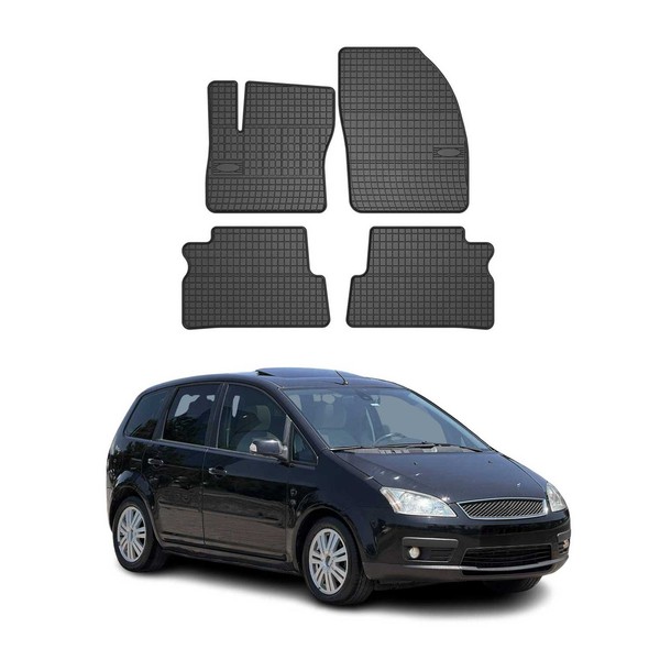 Omac Gummi FußMatten FüR Ford C-Max 2003-2010 Automatten Gummi Schwarz 4Tlg-image