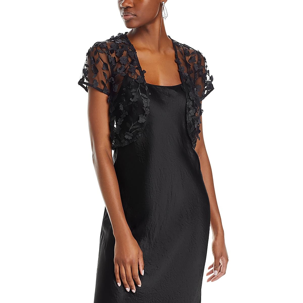 Eliza J Женская черная сетчатая накидка со вставками из сетки XS BHFO 4892