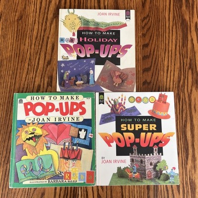 Lot of 3 How to Make Pop Ups Kids Paper Craft Cards Homeschool Classroom Art VTG