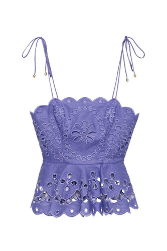 Zimmermann Pop Broderie Angelaise Purple Top - 0/XS (Damaged zipper) - Picture 1 of 7