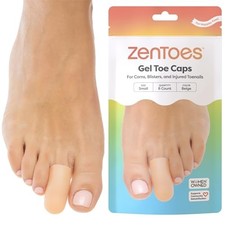 Gel Toe Protectors, Small Size, Beige, 6 Pack Toe Caps