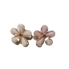 Pink Small Hair Clip Barrettes Flowers Rhinestone Party Pageants