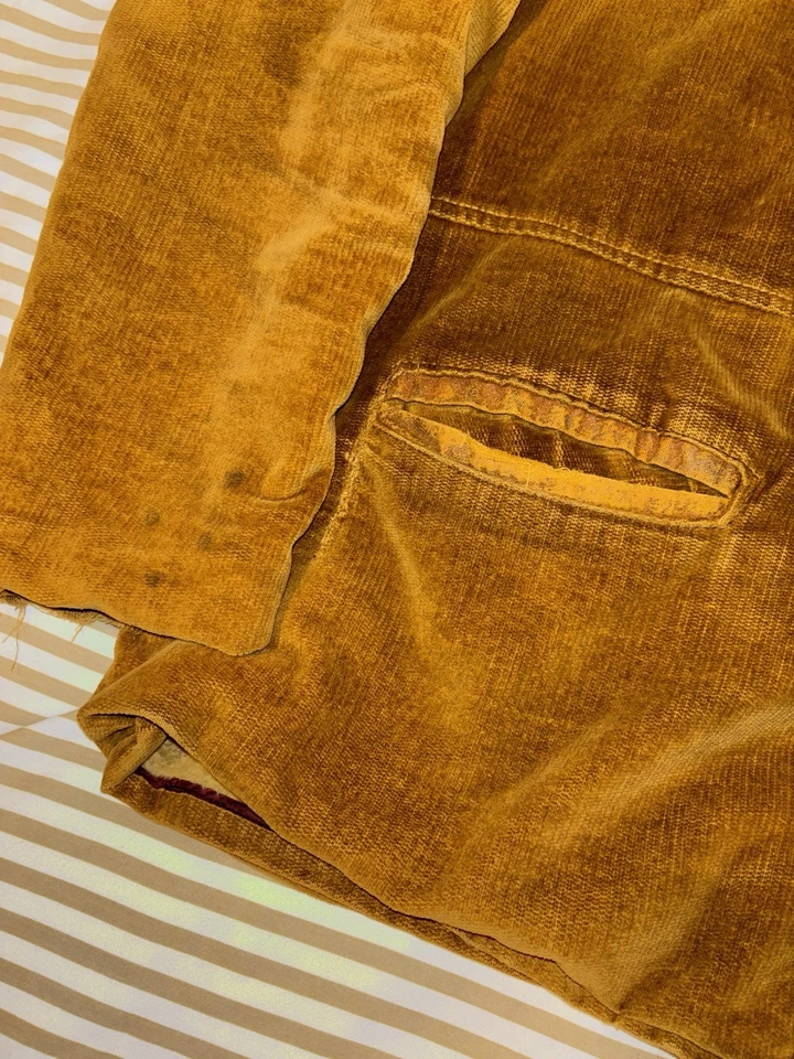 Casaco de veludo vintage anos 60 anos 70 forrado Boston EUA masculino grande - Imagem 2 de 4