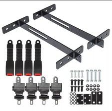 4 Retractable Golf Cart Seat Belts and Bracket Kit for EZGO Yamaha Club Car