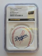 2025 Niue NGC Reverse PF70 Dodgers Baseball $2 1 ozt 999 Pure Silver Coin
