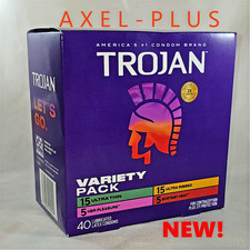 Trojan Pleasure Variety Pack Premium Latex Condoms 40 count 01 /2028