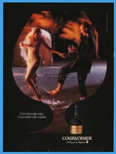 1992 Courvoisier Cognac Brandy Snifter Playing In The Rain SPLASH Photo Ad