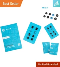 Cloud Foam Earbud Tips - 4 Pairs of Custom Fit Memory Foam in Black/Blue