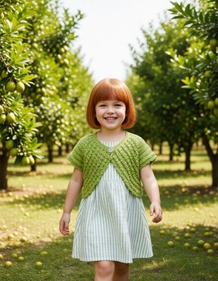 Limettengrüne Häkel Strickjacke von Serendipity Mädchen Designer Kleider