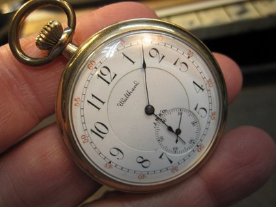 12s Waltham 21J Riverside Maximus OF gold filled pocket watch ticks