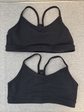 Lululemon Flow Y Bra Luon Light Support, A  C Cups, Black, Size 6, Qty 2
