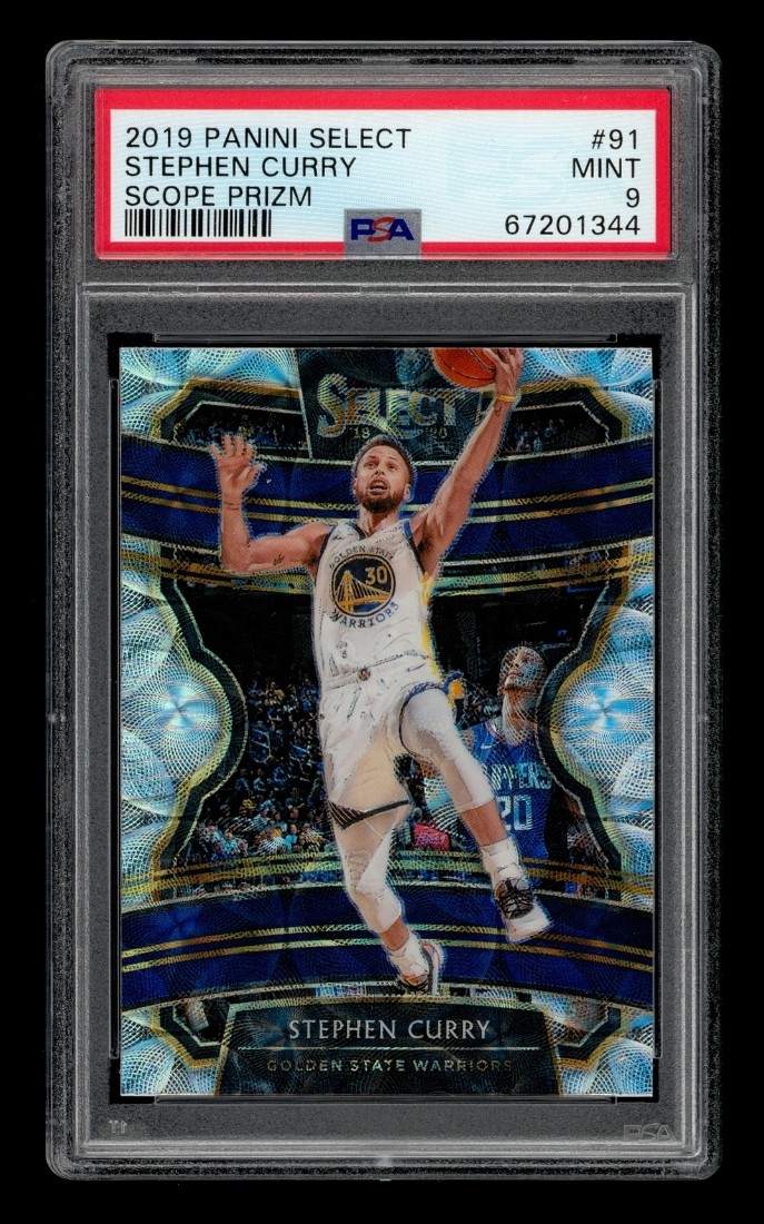 2019-20 Panini Select Scope Prizm: # 91 Stephen Curry PSA 9 MINT