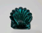 Vintage Waterford Crystal Emarald Clamshell Paperweight And Hand Cooler