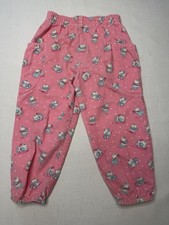 Vintage Oshkosh B'Gosh Bears Sledding Corduroy Overalls Made In USA 3T