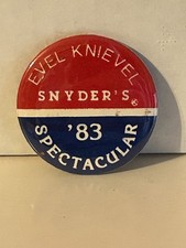 Original Evel Knievel Snyder's Potato Chips 1983 Spectacular Metal Button