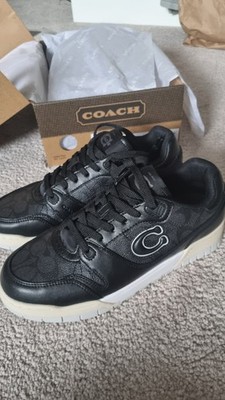 COACH Soho Damen Sneaker Leder/Canvas Logo Anthrazit/Schwarz EU 40 CCN65