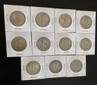 Silver Lot - 11 Walking Liberty Half Dollars, Columbus, Booker T Washington