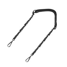 39" Iron Flat Chain Strap Purse Shoulder DIY Replacement, Black Grey