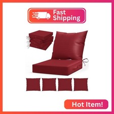 L AGRATY Outdoor Chair Cushions for Patio Furniture 24" x 24" Deep Seat Cushions