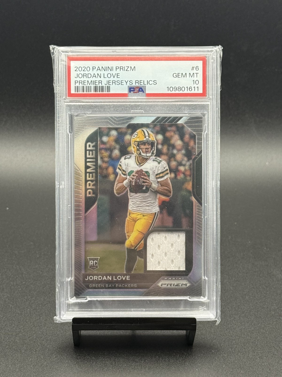 2020 Panini Prizm - Premier Jerseys Jordan Love #6 (MEM, RC) PSA 10