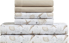 6-Piece Sheet Set with Cooling Pillowcases, 12-Inch Deep Pockets, Tropical Beach
