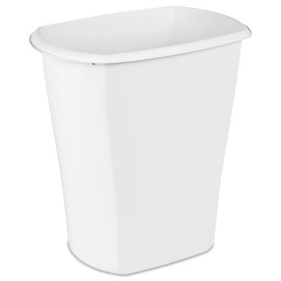 Large Kitchen Trash Can 10 Gallon Plastic Garbage Bin No Lid White