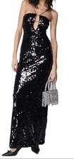 NWT Cherry Mellow/Nasty Gal Black Sequin Formal Dress Size Large Evening Gown