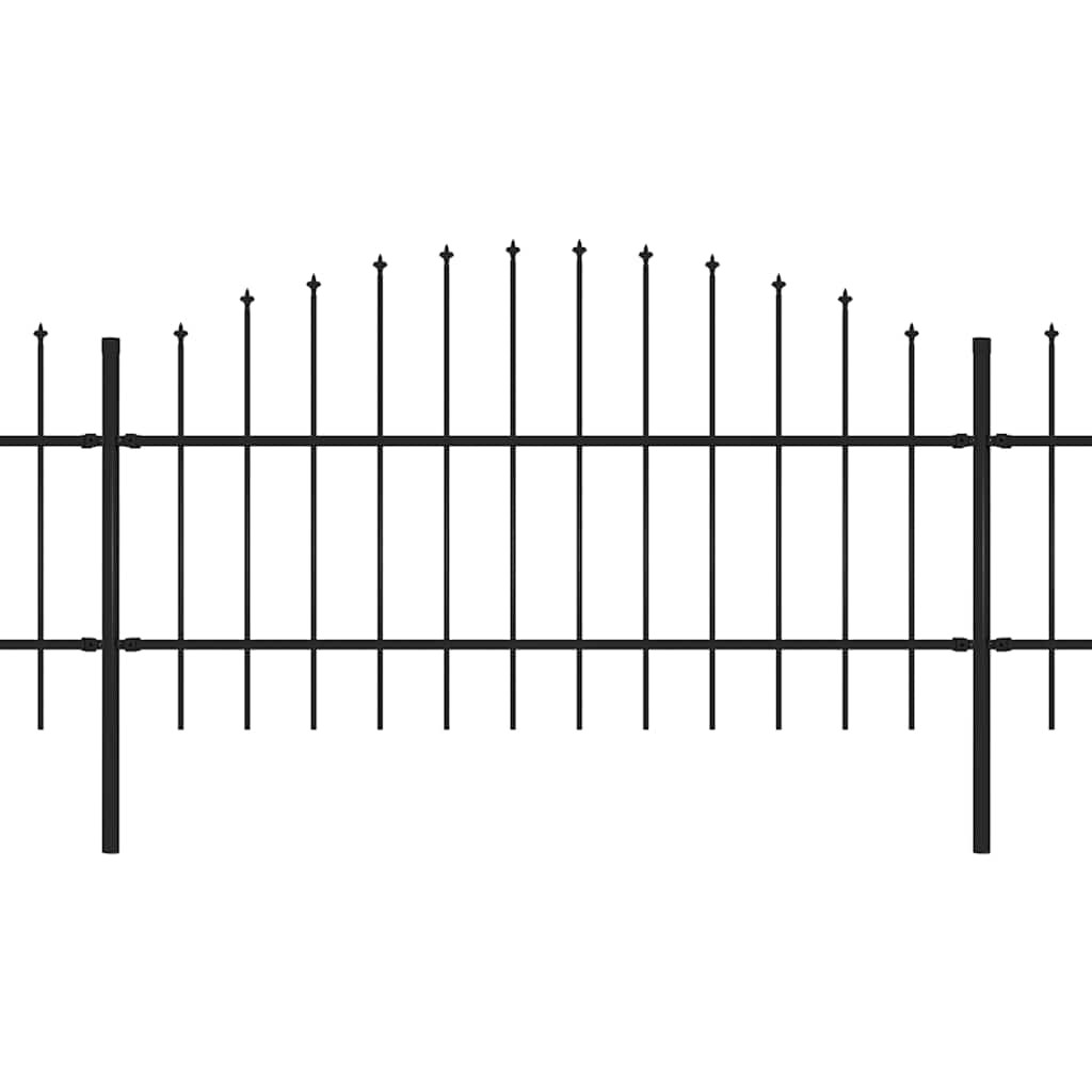 Recinzione da Giardino con Punta a Lancia in Acciaio 1603,5x100 cm Nero 2805558