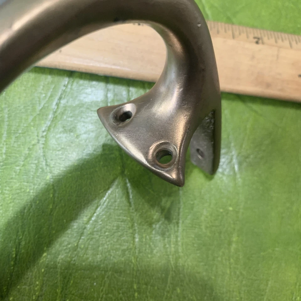 Vintage Antique Wooden Boat Bow Lift Handle, 6-3/4"  Brass Fishing - Image 2 of 4