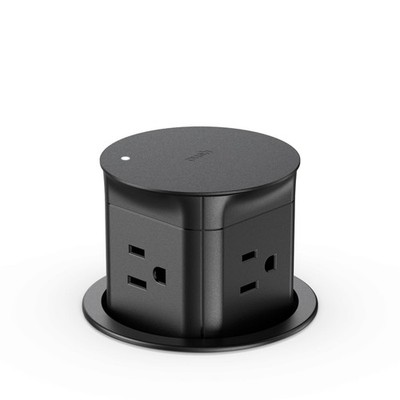 Jgstkcity Pop up Outlet for Kitchen Counter 4 Outlets & 0 USB-0, Black 