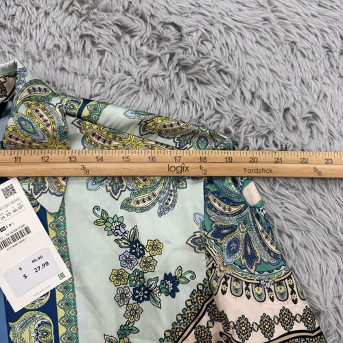 Zara Top Damen XS Paisley Neu mit Etikett künstlerisch feminin Satin Old Money Knopfleiste - Bild 4 von 13