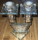 Karshi Silver Plated And Cut Glass Shabbat Candleholder Ornate Design Israel — photo 2